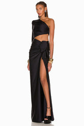 Gathered Single Shoulder Dress